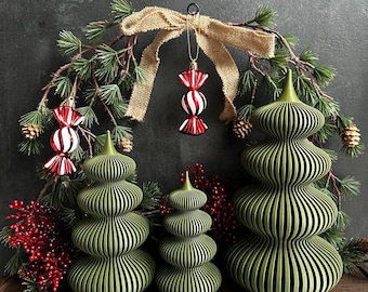 Ribbed Christmas tree – 3D decoration in Scandinavian & Japandi style | Minimalist Christmas decoration | Modern winter tree