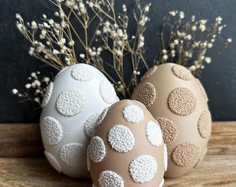 Japandi Easter Egg Decoration | Fluffy 3D Printed Easter Egg | Modern Minimalist Easter Decoration | Spring Decoration