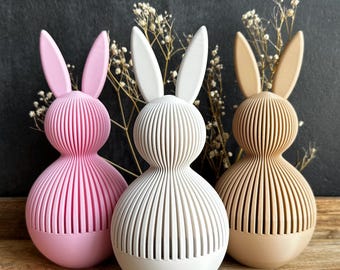 Easter Bunny with Opening Box | Japandi Easter Decoration 3D Print | Minimalist Easter Gift | Modern Bunny Box