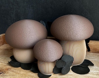 Mushroom with secret compartment, set of 3 – Fillable jewelry box | Autumn & woodland decor | 3D print
