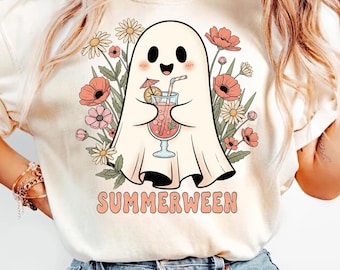 Ghost Summer Halloween png, Retro Summer Halloween Png, beach shirt png, Halloween cocktail summer png, summer t Shirt png, Digital Download