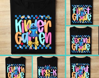 Rutig lärartecknad png-paket, förskoleklass till 4:e klass, dagis, preppy tillbaka till skolan png, pastell rosett png, första skoldagen png