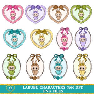Coquette Bow Doll For Kids Girls Png bundle, Cute Cartoon Characters Clipart, Cute Pastel Animal Stickers, pink Trending Cartoon Bow png