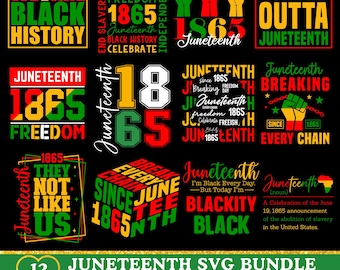 Paquete de SVG de Juneteenth, Mes de la Historia Afroamericana, SVG de Juneteenth de 1865, SVG de Juneteenth desde 1865, Somos Historia Afroamericana, Descarga instantánea