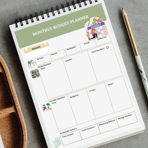 Monthly Budget Planner | Simple Income & Expense Tracker | Printable PDF + Canva Template