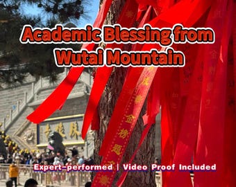 Sacred Wisdom Blessing — Academic Success Prayer Ribbon in Wutai Mountain[photo or video proof]