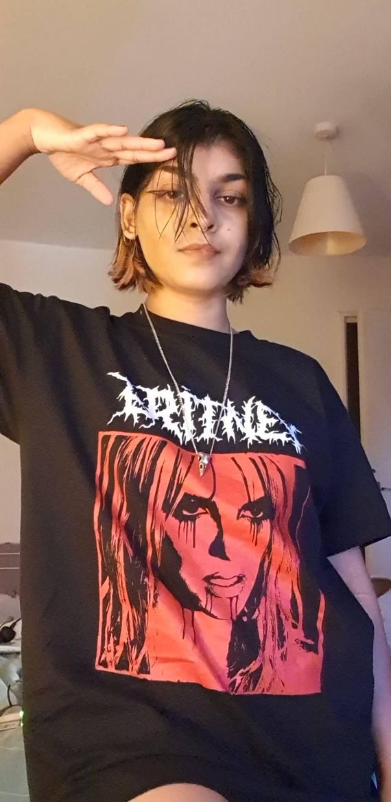 Britney Black Metal T-shirt - Etsy