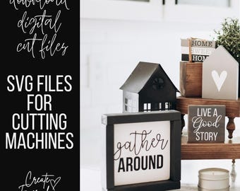 Tiered Tray Decor SVG | Mini Sign & House Stencils (Digital Download)