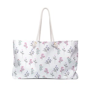 Floral Weekender Bag, Travel Duffel, Overnight Tote, Weekend Getaway, Carry On Luggage, Gift for Her