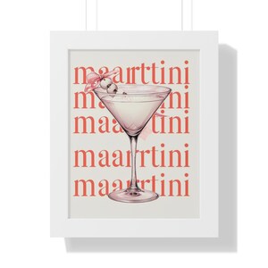Pink Martini Digital Poster – Feminine Cocktail Wall Art, Glam Bar Cart Decor, Instant Download