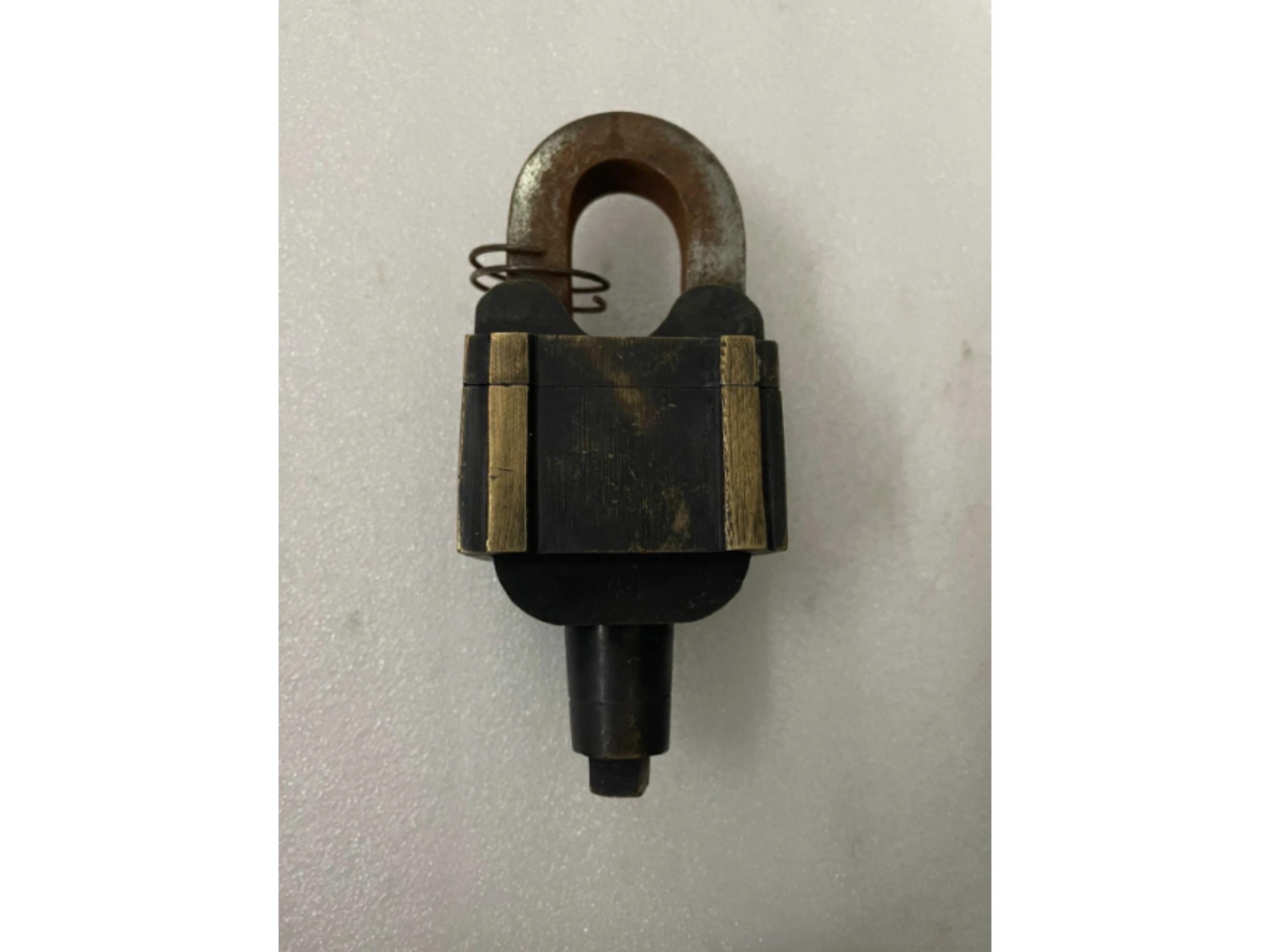 Key Lockbox Old Antique Vintage Lock Authentic Padlock Key Lock Old Rare Working Big ...