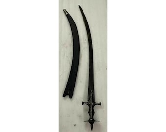 Espada antigua vintage de curva ligera, espadas, sable raro, cuchillos, machete, katana, kukri, medieval, antigua vaina, coleccionable.