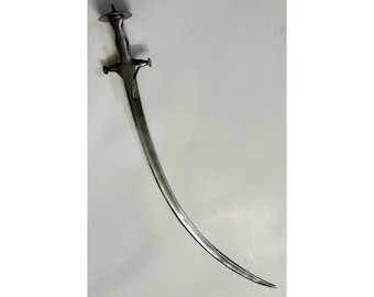 Espada antigua vintage de curva ligera, espadas, sable, cuchillos, machete, katana, medieval, rara, antigua, vaina, coleccionable, kukri.