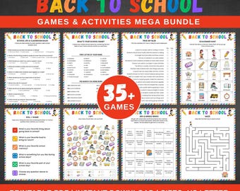 Back To School Games Bundle, Printable Back to School Games, First Day of School Games, , Back to School Activities, Icebreaker Games, PDF