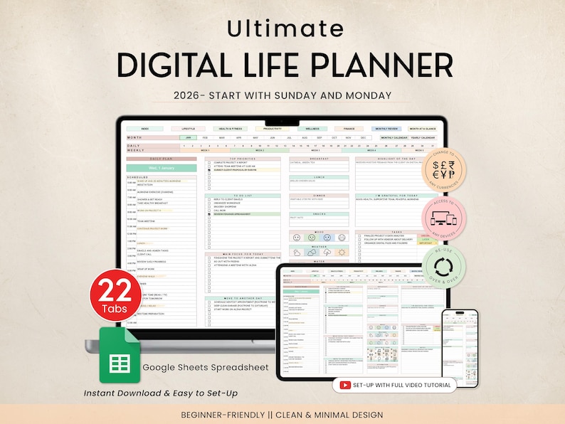 Habit Tracker and Goal Tracker Spreadsheet
Monitor your routines with this Habit Tracker and Goal Tracker Spreadsheet. Track progress, build consistency, and achieve your personal and professional goals. Designed in Google Sheets, this digital planner is perfect for goal-setting, self-improvement, and life management.