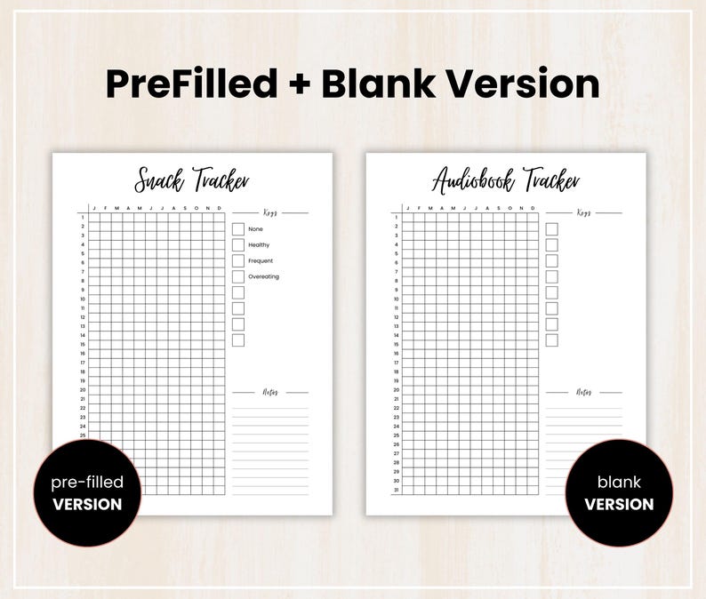 Snack Tracker, Printable Journal Page, Daily Snack Log, Eating Habit Tracker, food habit log, craving tracker, Snack Log, Instant Download