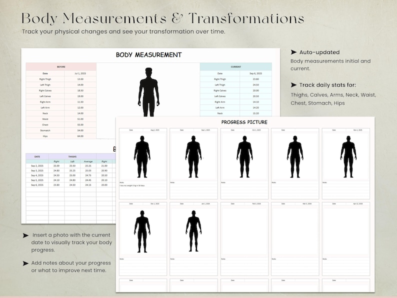 Habit Tracker and Workout Log Planner
Form healthy habits with this Habit Tracker and Workout Log. Record water intake, steps, sleep, and workouts daily. Great for creating consistency, monitoring fitness routines, and building long-term wellness. Fully editable Google Sheets format with checkboxes and charts.