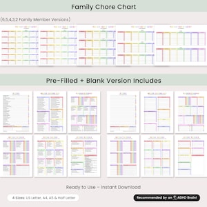 ADHD cleaning routine planner pages with visual layout, priority tasks and easy checklist format