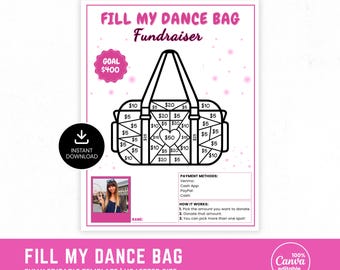 Editable Fill My Dance Bag Fundraiser, Fill My Dance Fundraiser, Editable Dance Competition Fundraiser, Dance Class Fundraiser, Canva