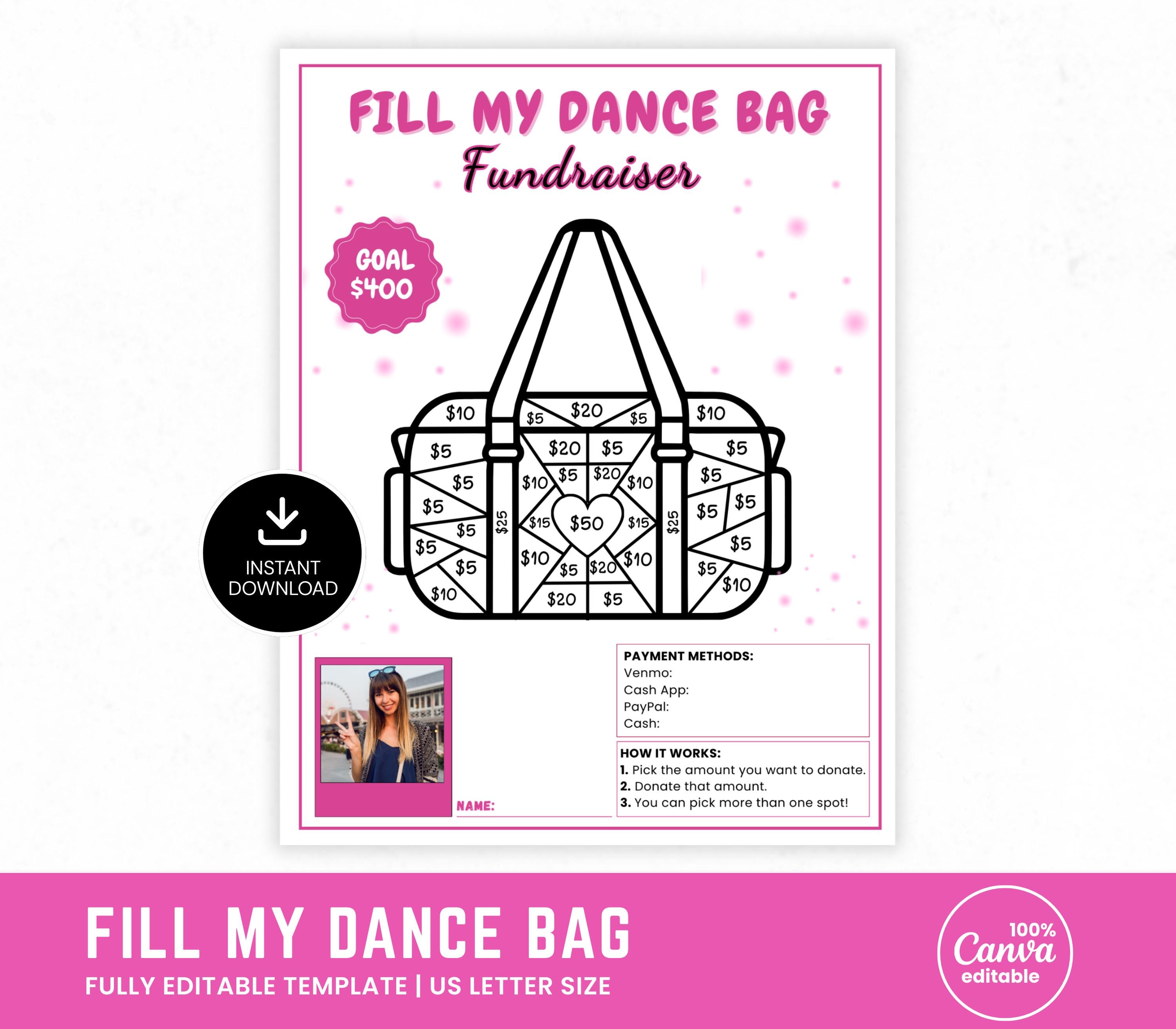 Editable Fill My Dance Bag Fundraiser, Fill My Dance Fundraiser ...