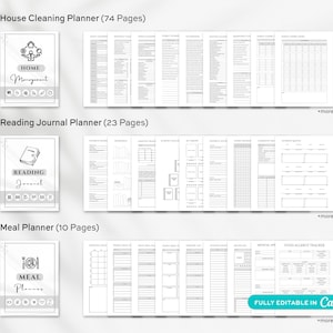Home Management Binder, Cleaning Schedule, ADHD Planner Printable, Life Binder, Editable Cleaning Checklist, Emergency Household Planner