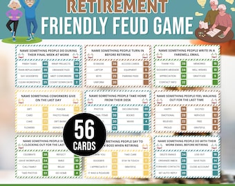 Retirement Friendly Feud Game, Printable Retirement Party Game, Retirement Trivia Quiz Family Feud, Fun Retirement Activity, Retiree Game