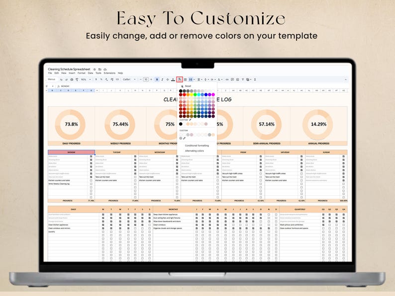 Cleaning Checklist Spreadsheet Template for Google Sheets & Excel ...