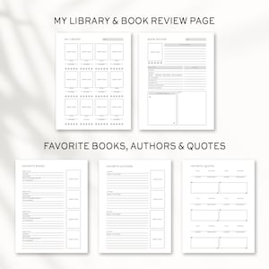 Editable Book Reading Journal,  Printable Reading Planner Bundle,  Book Trackers & Logs, Reading Challenge, Book Review Monthly Yearly, Canva Template