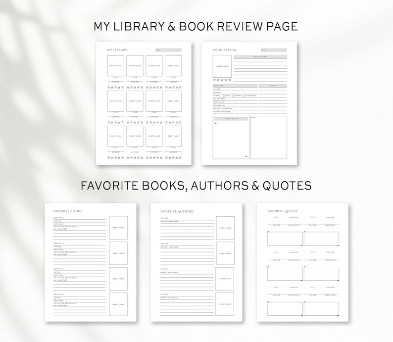 Editable Book Reading Journal,  Printable Reading Planner Bundle,  Book Trackers & Logs, Reading Challenge, Book Review Monthly Yearly, Canva Template