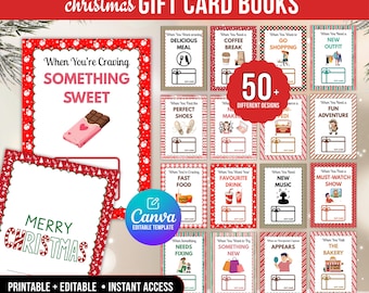 Editable Christmas Gift Card Book, Printable Christmas Gift for Kids, DIY Gift Card Book, Last Minute Christmas Gift, Holiday Gift Template