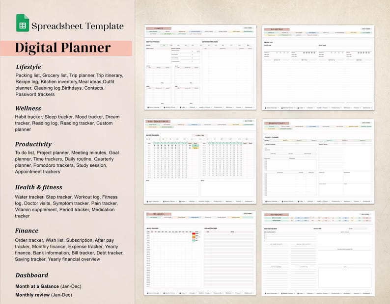 Weekly Meal Plan and Grocery List Template
Plan your meals with this Weekly Meal Plan and Grocery List Template. Organize breakfast, lunch, and dinner, and track grocery needs. Perfect for busy families, meal prep enthusiasts, and anyone seeking organized nutrition planning.