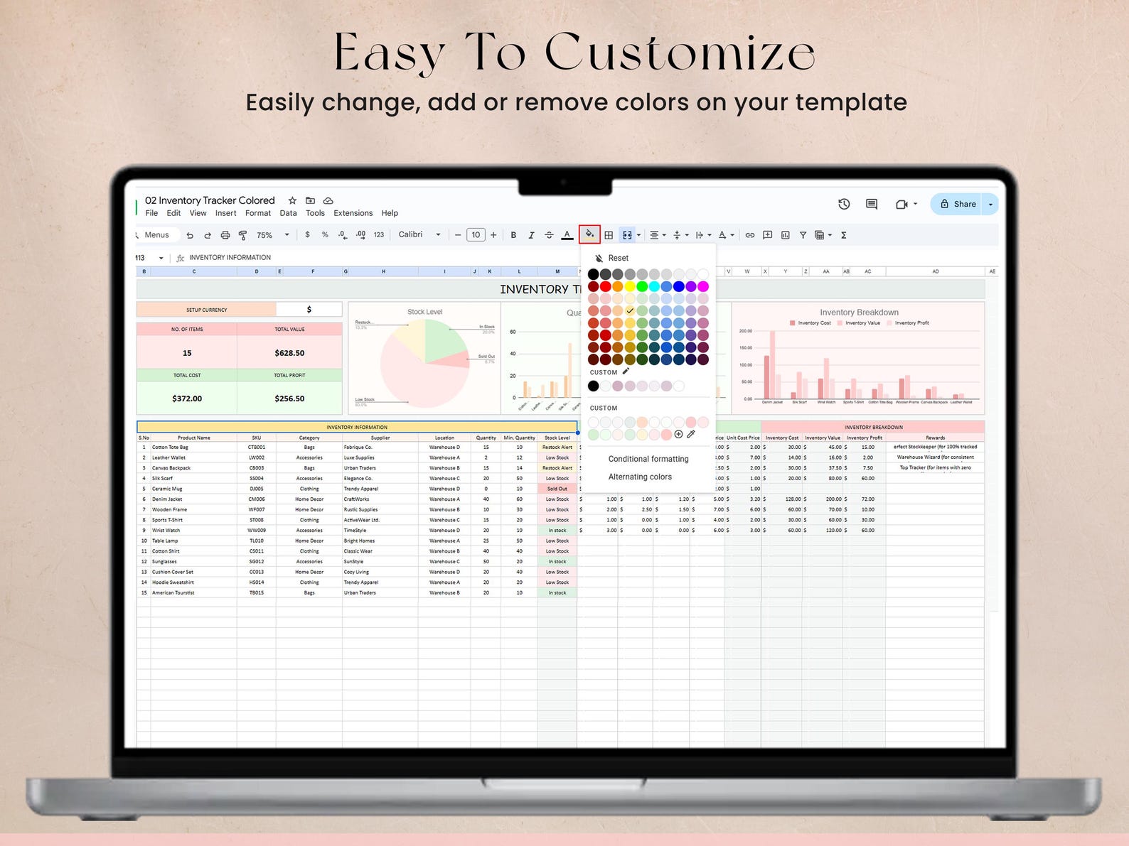 Inventory Tracker Google Sheets Excel Template Inventory Management ...