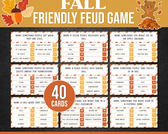 Fall Friendly Feud Game, Fun Fall Game for Adults Kids, Friendly Feud, Fall Family Feud Game, Fall Party Games, Fall Office Activities