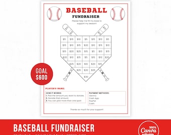 Editable Baseball Fundraiser Flyer, Fill My Base Baseball Fundraiser, Baseball Sponsor, Fundraiser Flyer, Travel Baseball Fundraiser