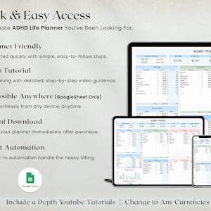 ADHD Task and Goal Planner Spreadsheet
Organize priorities with this ADHD Task and Goal Planner. Includes customizable to-do lists, daily goals, and long-term planning features. Fully editable and printable in Google Sheets for better focus and productivity.