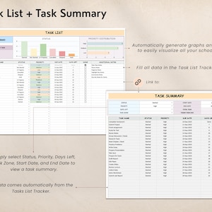 Academic Student Planner Spreadsheet Google Sheets Excel Assignment ...