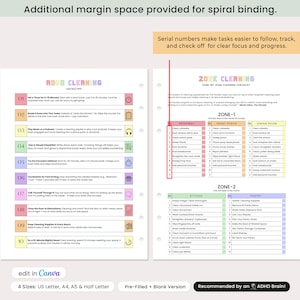 Minimalist ADHD cleaning system bundle with customizable Canva templates for stress-free home cleaning