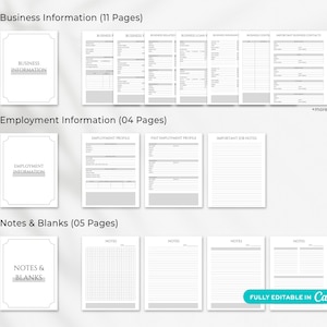 End of life organizer with medical history, emergency contacts and healthcare information tracker