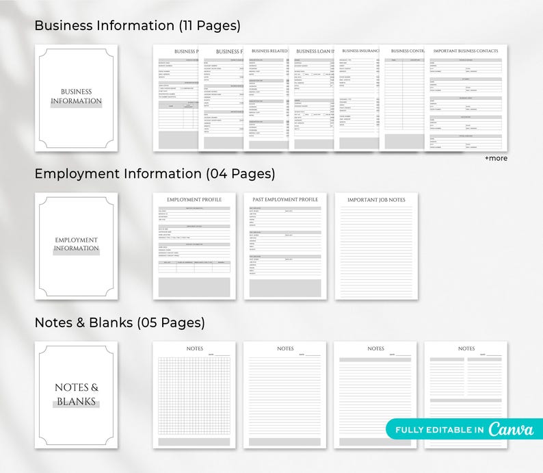 End of life organizer with medical history, emergency contacts and healthcare information tracker