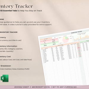 Inventory Tracker Google Sheets Excel Template Inventory Management ...