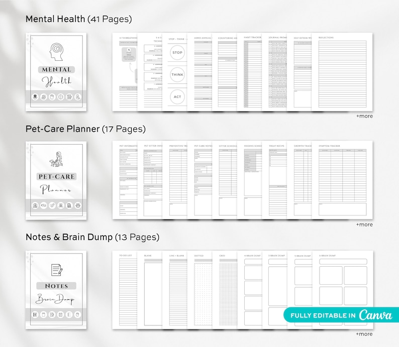 Home Management Binder, Cleaning Schedule, ADHD Planner Printable, Life Binder, Editable Cleaning Checklist, Emergency Household Planner