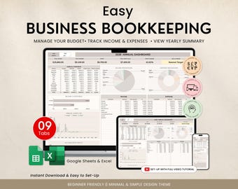 Business Buchhaltung Vorlage Googlesheet & Excel Buchhaltung Tabelle Business Income Expense Tracker Sales Tracker Buchhaltung Vorlage