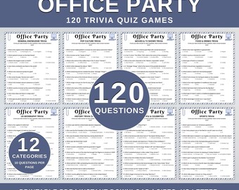 Trivia-game voor kantoor, afdrukbare teambuildinggame, partygame voor kantoor, trivia-gameset, ijsbrekeractiviteit op kantoor, pdf-download