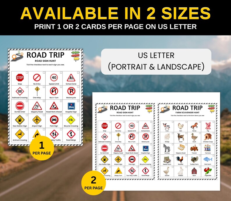 Kids Road Trip Games Printable, Family Road Trip Activities Bundle