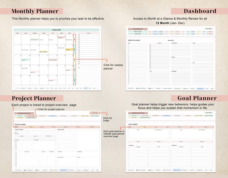 Cleaning and Home Organization Planner
Keep your home tidy with this Cleaning and Home Organization Planner. Track daily, weekly, and monthly cleaning tasks, chores, and routines in an easy digital spreadsheet. Helps you stay consistent and organized effortlessly.