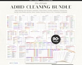 Adhd cleaning planner bundle, adhd cleaning schedule, adhd cleaning checklist, adhd cleaning chore chart, editable Adhd cleaning list, Canva