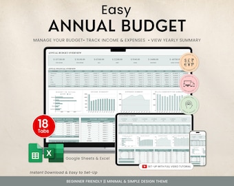 Jahresbudget Tabelle Excel Google Sheets Budget Vorlage Monatlicher Budgetplaner Jährlicher Budget Tracker Bill Tracker