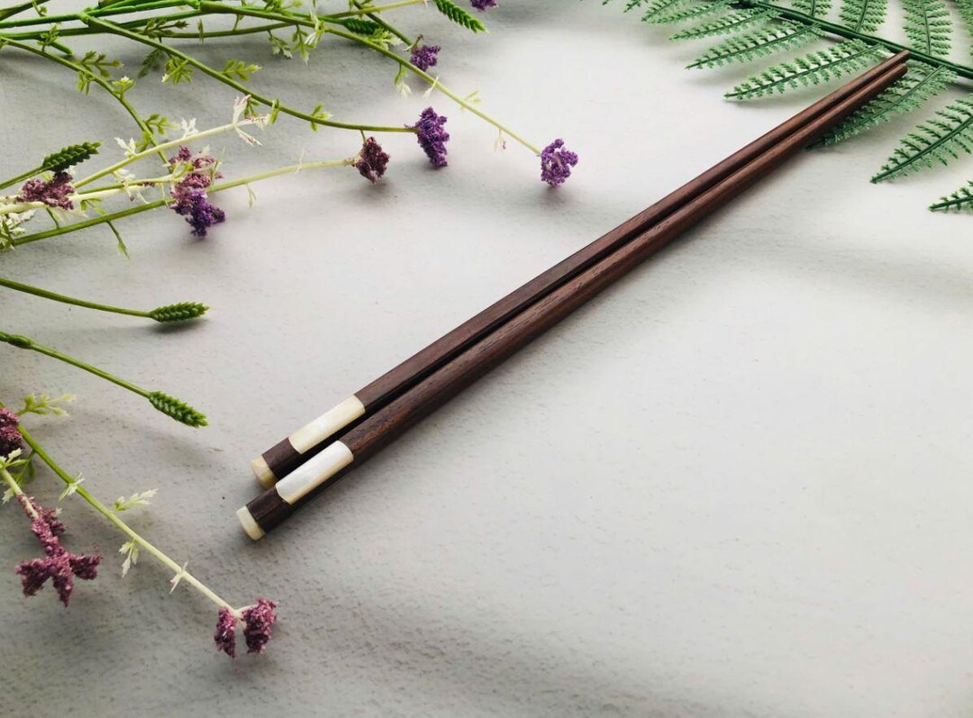 Wooden Chopsticks With Seashell | Natural Chopsticks | Handmade ...