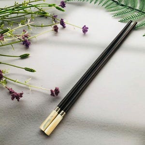 Wooden Chopsticks With Seashell | Traditional Chopsticks | Handmade Chopstick | Natural Chopsticks | Kitchen Utensils