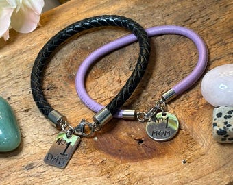 Real leather bracelets no1 Mom / Dad Styles with Gift boxes *SO4